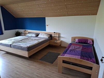 Large, cozy and family-friendly vacation apartment with balcony and garden