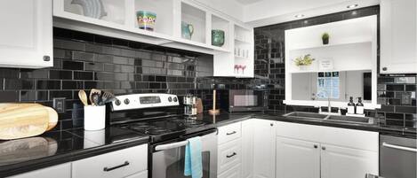 Microwave, oven, stovetop, dishwasher