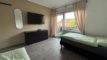 Desk, iron/ironing board, free WiFi, bed sheets
