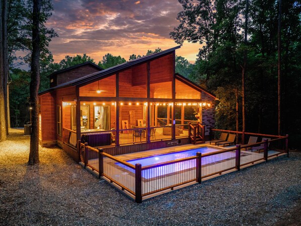 Outdoor pool, a heated pool