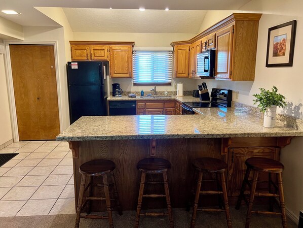 Microwave, oven, stovetop, dishwasher