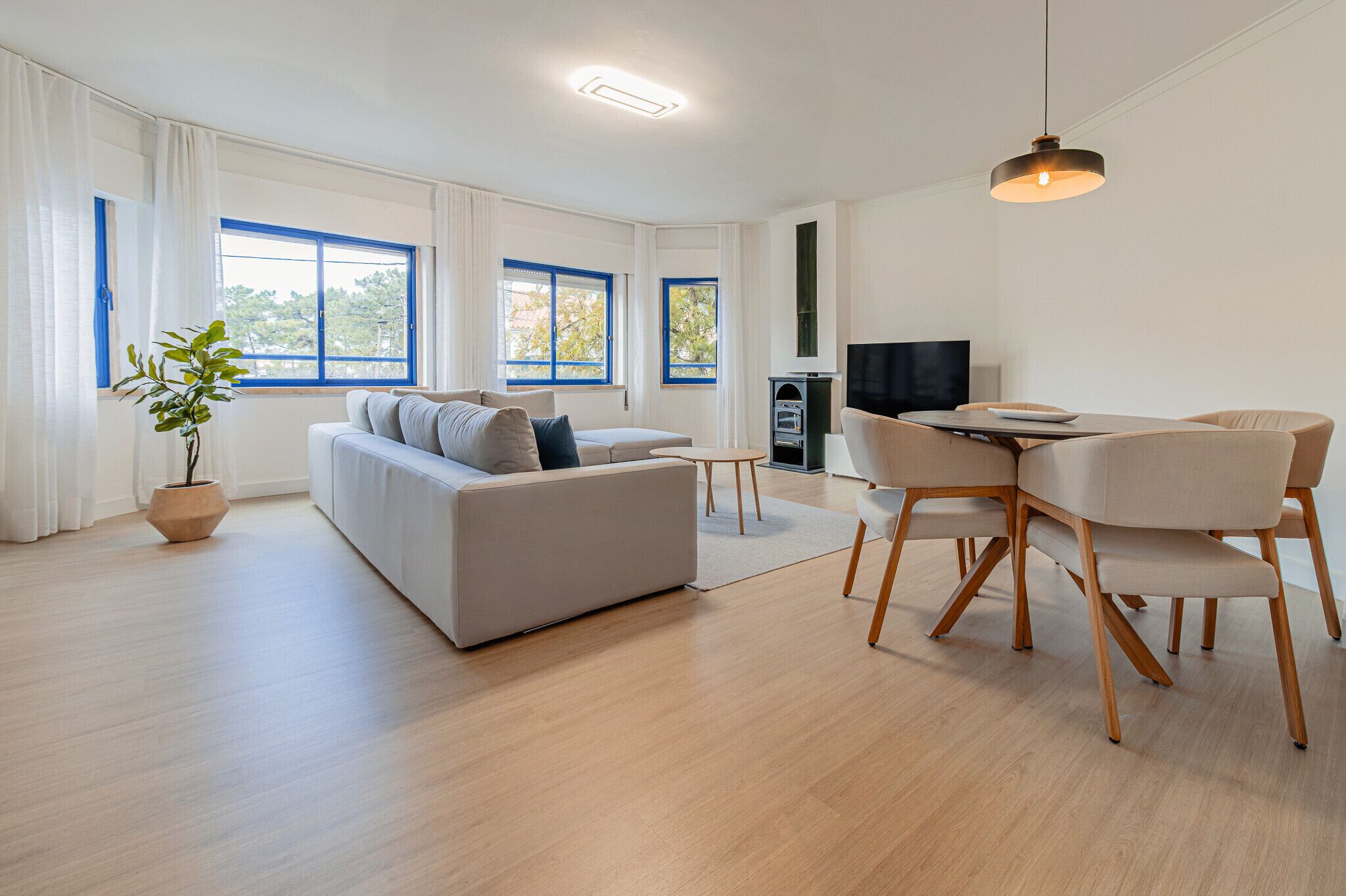 Télévision, cheminée