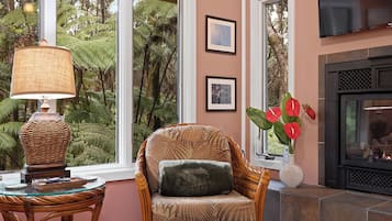 Smart-TV, Kamin, Bücher