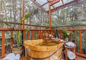 Outdoor spa tub