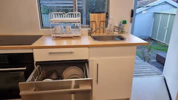 Microwave, oven, stovetop, dishwasher