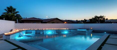 Piscine extérieure, piscine chauffée