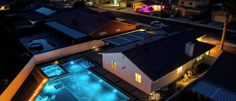 Outdoor pool, a heated pool