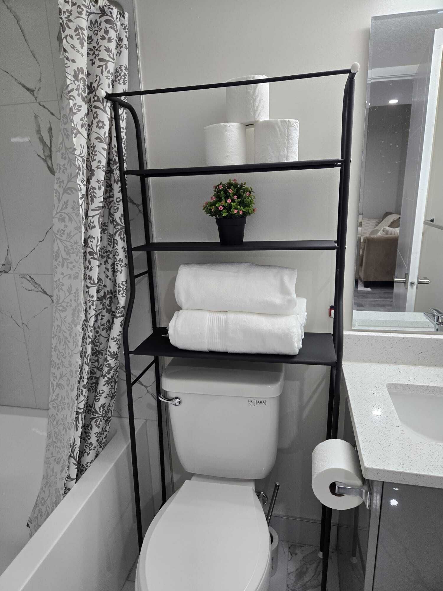 Towels, soap, toilet paper