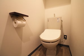 Shower, free toiletries, hair dryer, slippers