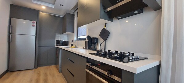 Microwave, oven, stovetop, dishwasher