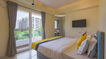 Standard dubbelrum - utsikt mot staden | Strykjärn/strykbräda