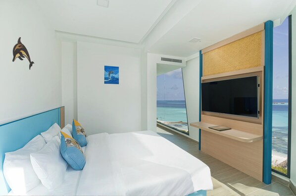 Habitació doble per a ús individual prèmium, vistes a l'oceà | Caixa forta a l'habitació i escriptori