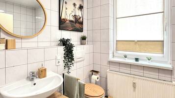 Haartrockner, Handtücher, Toilettenpapier