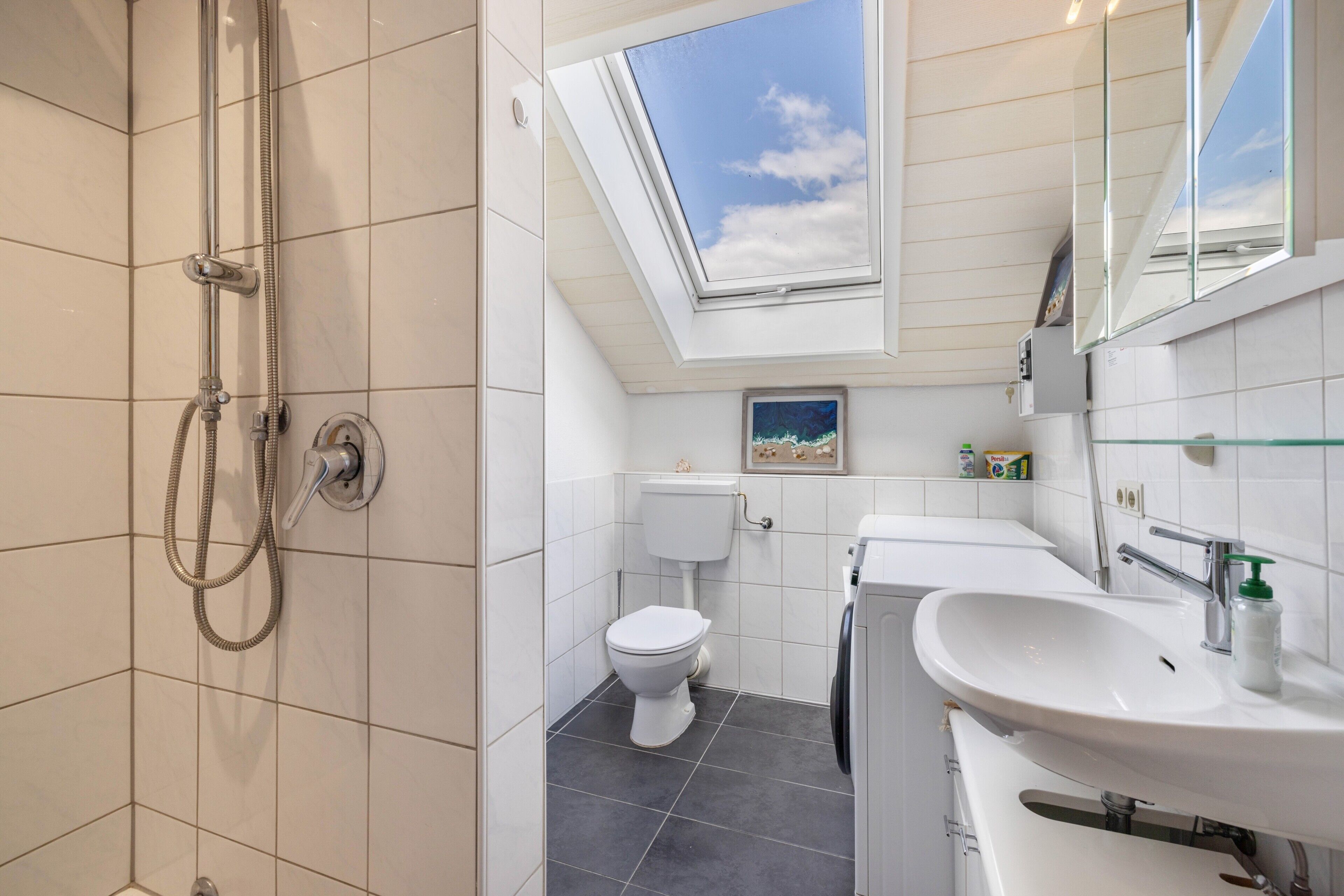 Douche, serviettes fournies