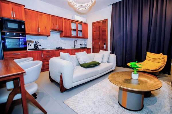 Premium Double Room | Living area | 65-inch Smart TV with satellite channels