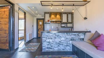 Mini-fridge, electric kettle, freezer