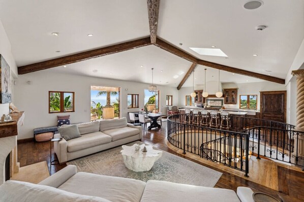 Smart TV, fireplace, video games, books