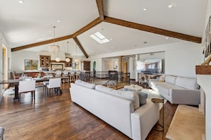 Smart TV, fireplace, video games, books