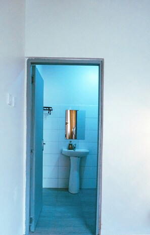 Shower, bidet, towels, soap