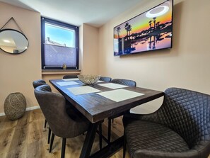 Dining - Alpha Apartments: 3BR Grand Space, Urban Harmony (Dortmund)