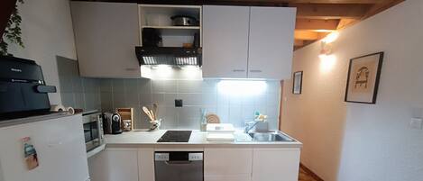 Fridge, microwave, stovetop, dishwasher