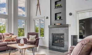 TV, fireplace, table football, offices