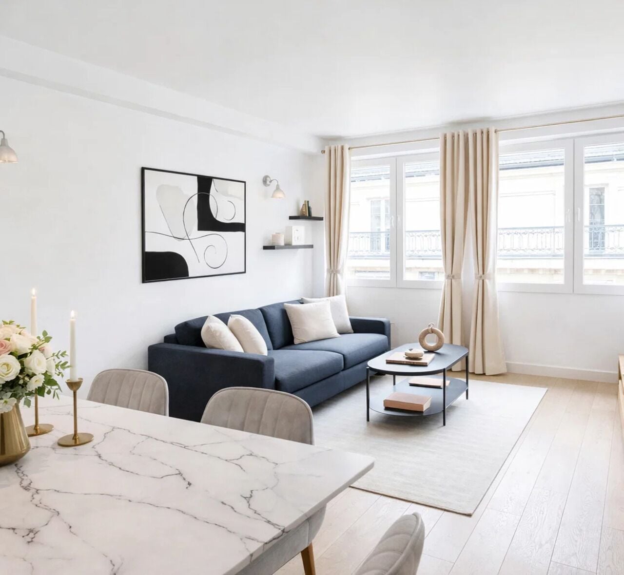 Apartment, Courtyard View | Living area | 80-cm Smart TV with digital channels