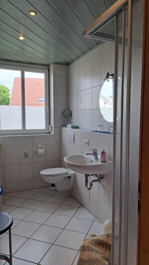 Ducha, secador de pelo, toallas