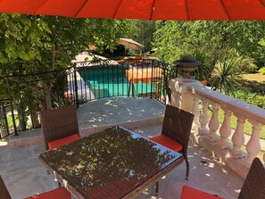Deluxe Quadruple Room, Pool View | Terrace/patio - Ekin Ô reV (Montauroux)