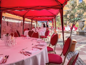 Outdoor banquet area