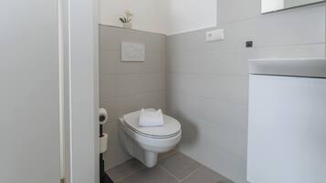 Dusche, Haartrockner, Handtücher