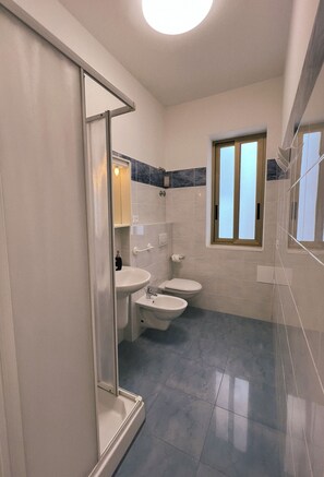 Douche, sèche-cheveux, bidet, savon
