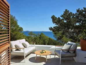 Property grounds - Charming elegant villa right on the sea (santa eulalia)