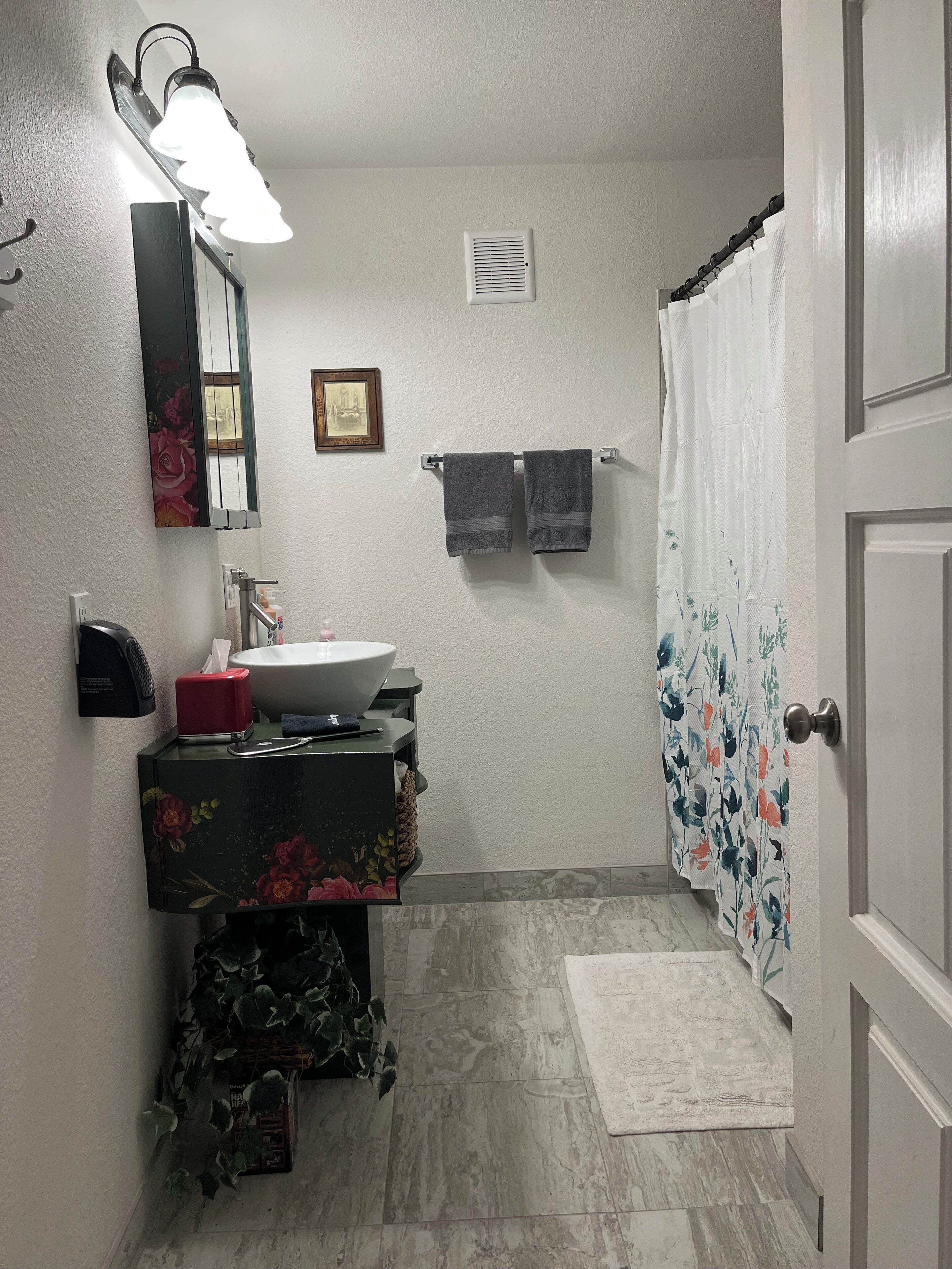 淋浴设施、吹风机、毛巾、肥皂