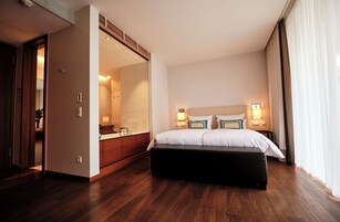 尊贵双人房, 阳台, 部分湖景 | 防过敏的被褥、迷你吧（备有免费物品）、客房内保险箱、笔记本电脑工作区