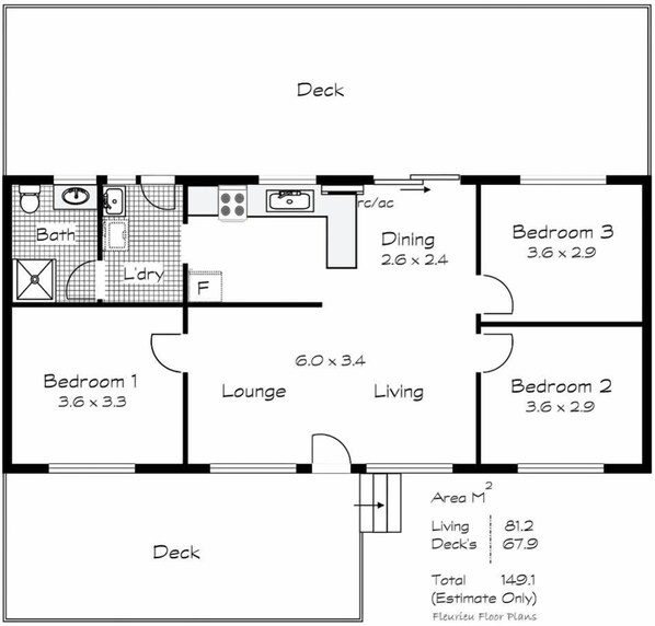 Floor Plan - 45 Underwood Avenue Goolwa Beach - Shaka – Seaside Retreat with Relaxing Vibes and Beach Access (Goolwa Beach)