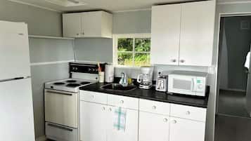 Microondas, horno y placa de cocina