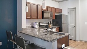 Fridge, dining tables