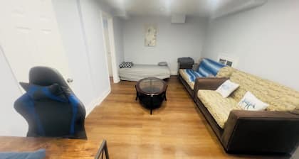 Modern 1 Bedroom Basement Apartment with Huge Living Area and Private Kitchen