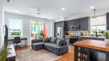 42-inch flat-screen TV with digital channels