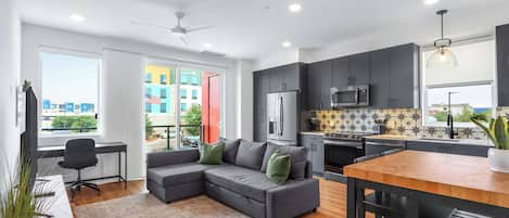 42-inch flat-screen TV with digital channels