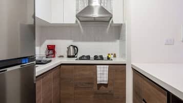 Fridge, microwave, stovetop, dishwasher