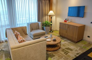 In-room safe, desk, laptop workspace, blackout drapes