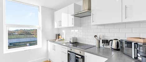 Fridge, microwave, oven, toaster