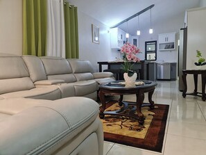 Living area - Evertonbnb 592 - 2 Bedroom with Private Heated Jacuzzi Pool. Old Harbour Jamaica (Old Harbour St Catherine)