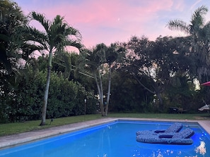 Outdoor pool, a heated pool