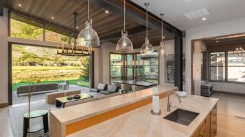 Five Bedroom - Caddis Cabin | Private kitchen | Full-size fridge, microwave, oven, stovetop