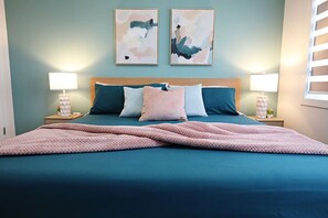 3 bedrooms, desk, iron/ironing board, travel cot