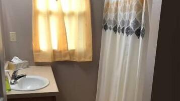 Secadora de cabello, toallas, jabón, shampoo