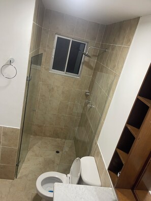 Dusche, Handtücher, Seife, Toilettenpapier